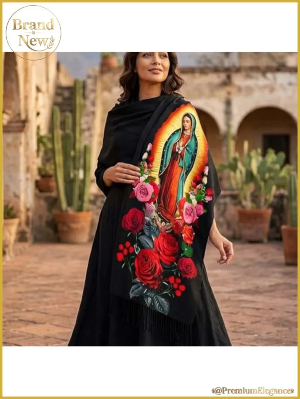 Virgin Mary Shawl Wrap Women Virgen de Guadalupe Scarf